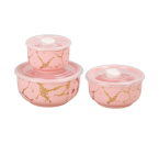 BM780 Pink Wadah Makanan dengan motif Marmer